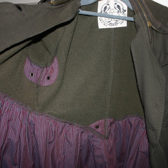 FREE PEOPLE Olive Cotton Tunic/Dress Empire Waist Medium 8/10 Skirt Part Lined - Picture 6 of 14
